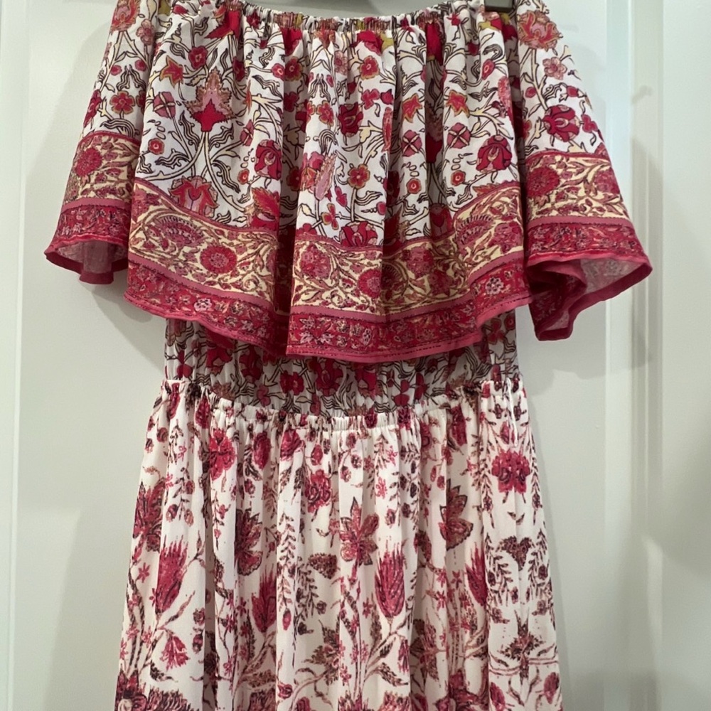Flying Tomato boho pink and White Floral full length Maxi Skirt S - Picture 3 of 11